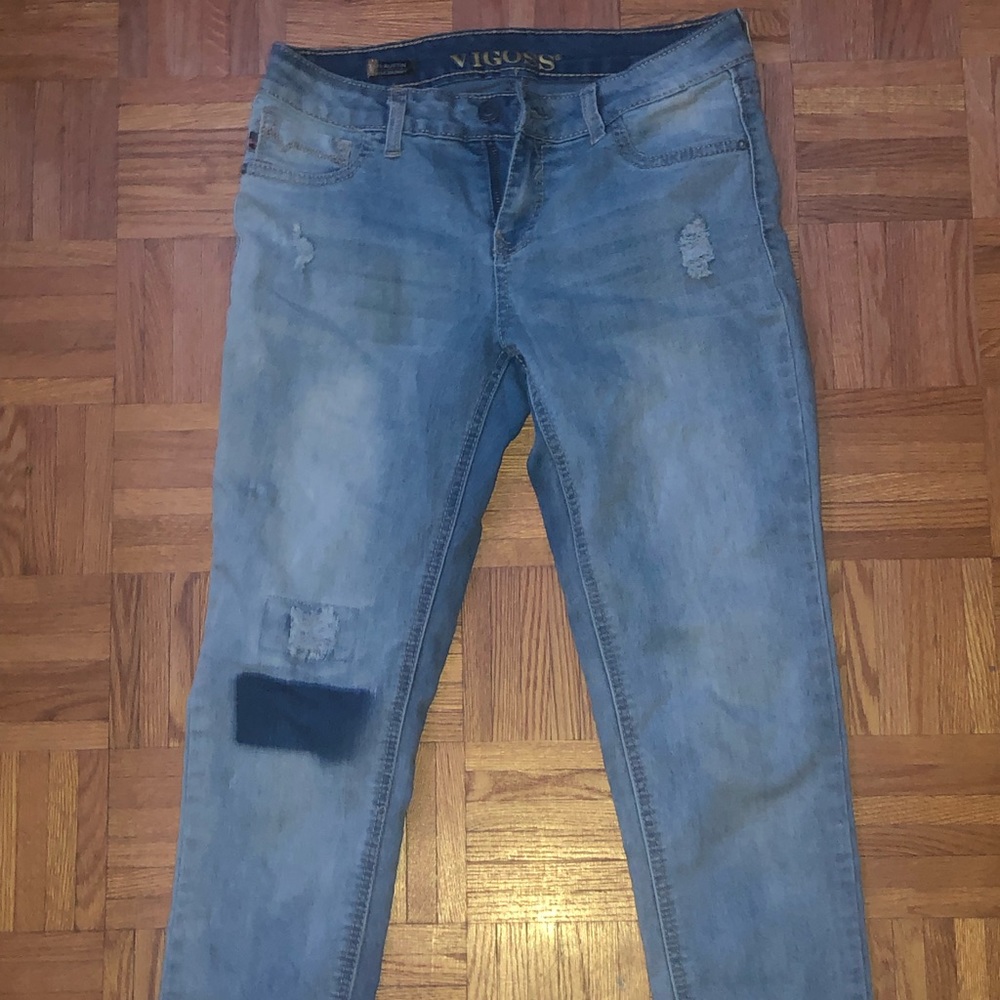 Blue ankle skinny jeans, Vigoss brand.